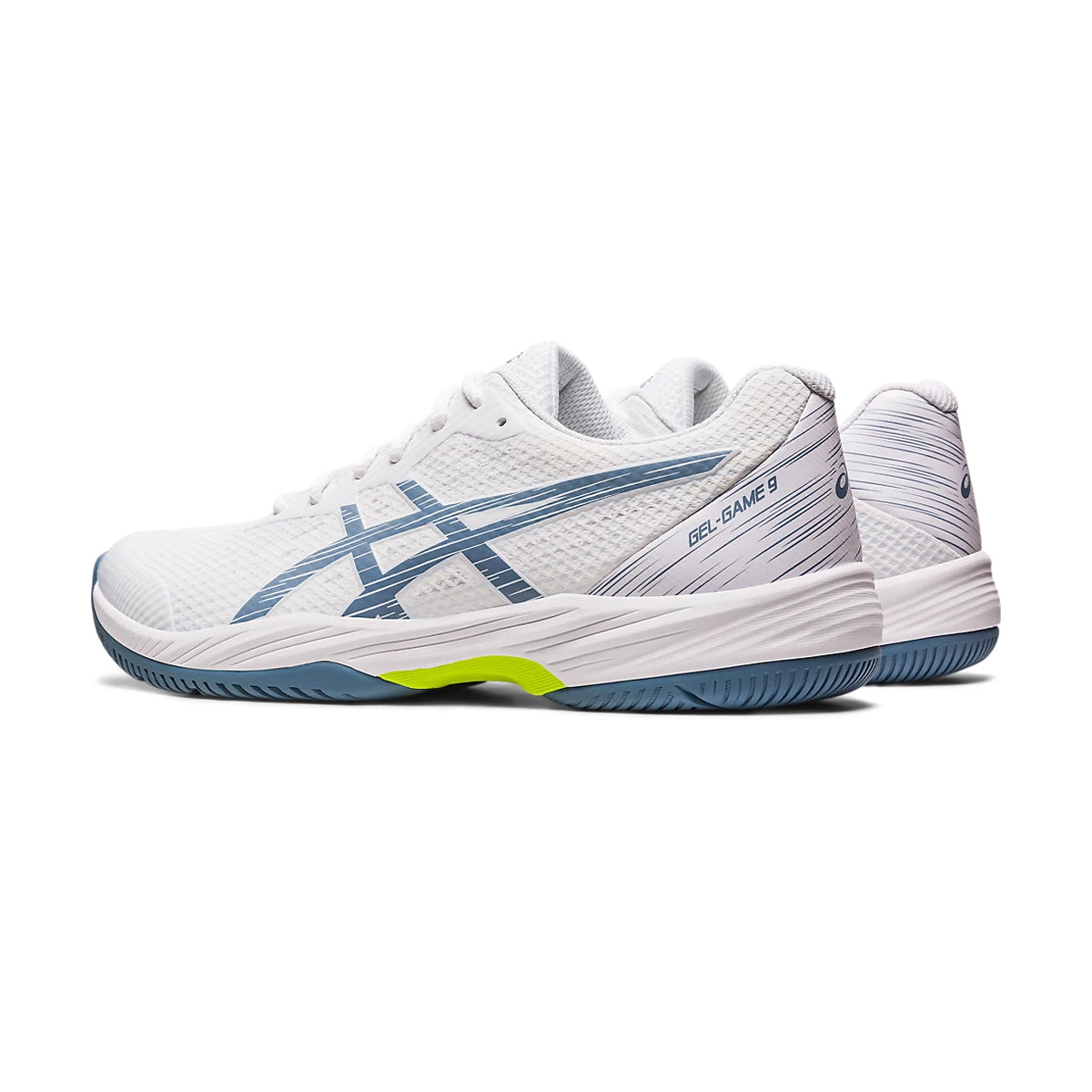 Asics Gel Game 9 Court Shoes (White/Steel Blue)