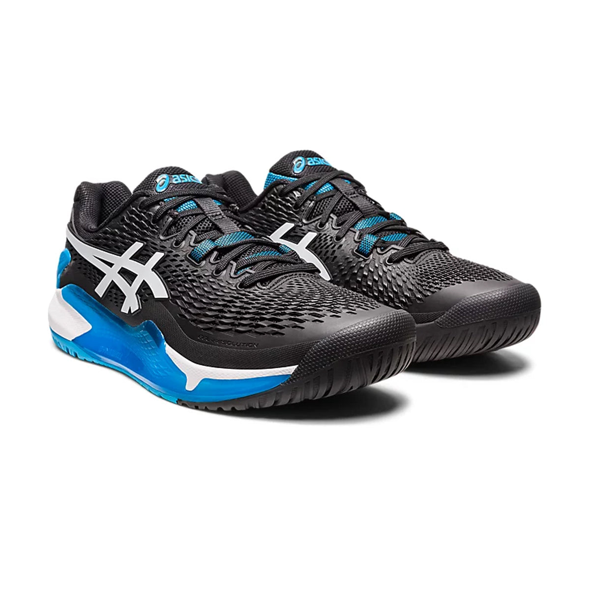 Asics Gel Resolution 9 Court Shoes (Black/White)