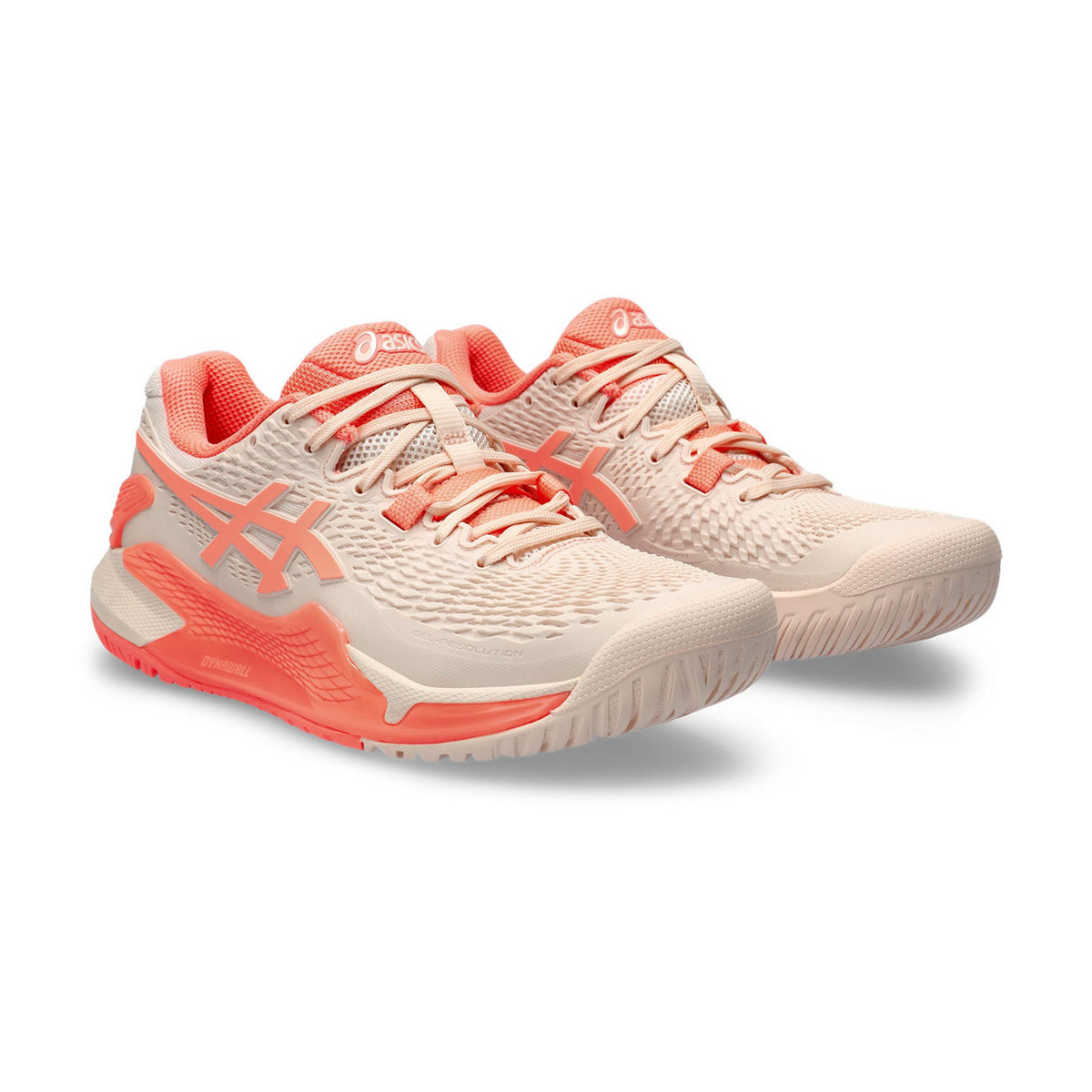 Asics Gel Resolution 9 Court Shoes (Pearl Pink/Sun Coral)