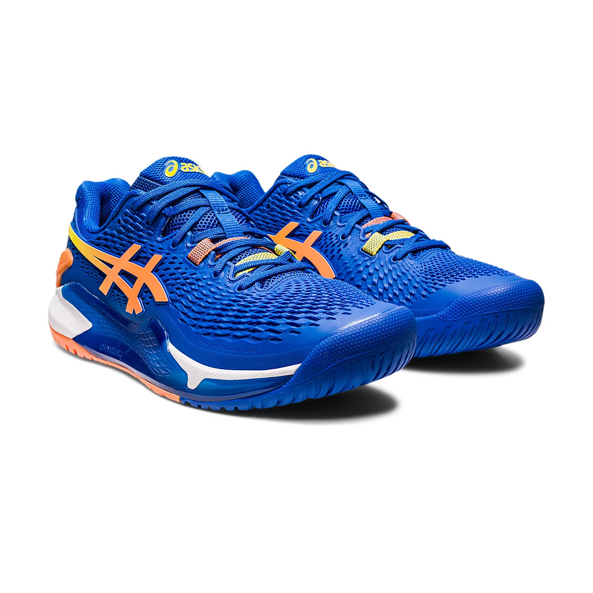 Asics Gel Resolution 9 Court Shoes (Tuna Blue/Sun Peach)