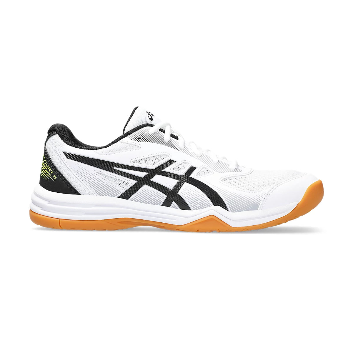 Asics Upcourt 5 Court Shoes (White/Safety Yellow)