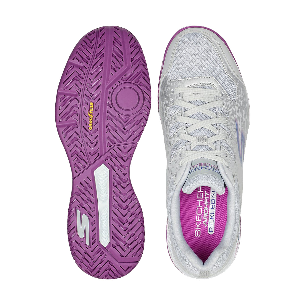 Skechers Viper Court Pickleball Shoes for Women (Gray/Purple)