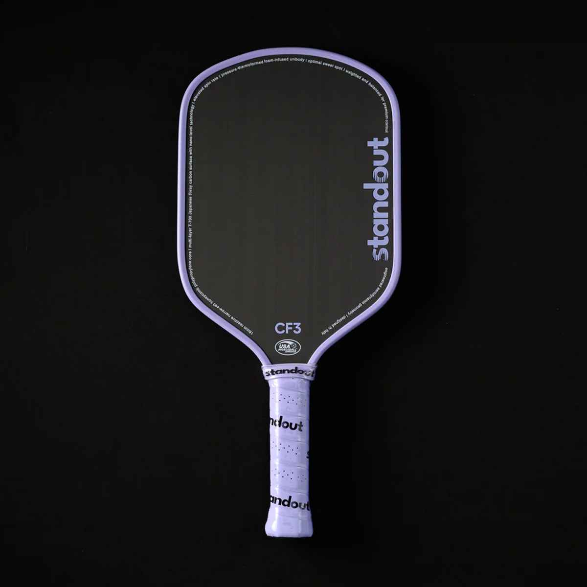 StandOut CF3 Control Pickleball Paddle - 16 mm (Lilac)